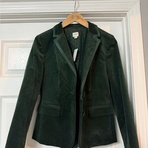 J. Crew Women's Dark Green Velvet Blazer